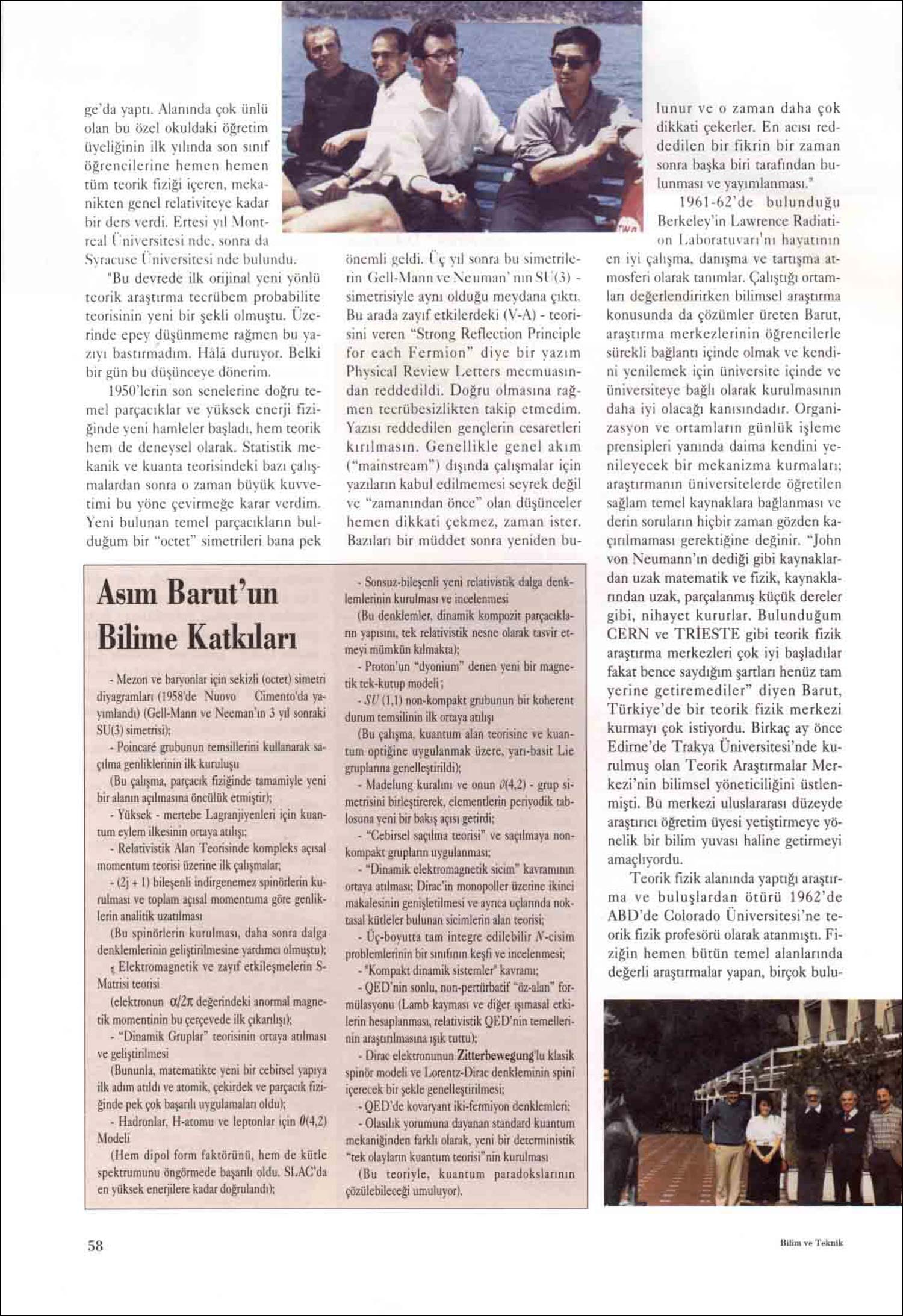 Basında Asım Orhan Barut | Fizikte Çığır Açan Büyük Kaybımız Asım Orhan Barut | Bilim ve Teknik Dergisi, Şubat 1995